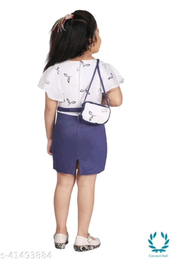 Linotex Bodycon Girls dress and Bags Combo - 6-7 Years